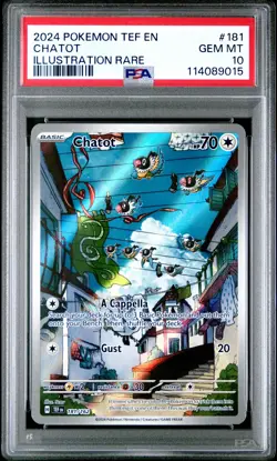 2024 POKEMON TEF EN-TEMPORAL FORCES ILLUSTRATION RARE #181 CHATOT PSA 10 - Image 1