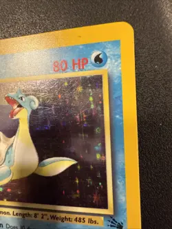 Pokemon TCG Lapras Fossil Holo Unlimited Rare Card 10/62 Vintage - Image 3