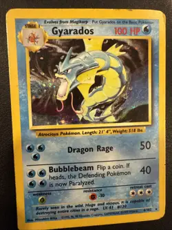 Gyarados 6/102 Holo Rare Base Set WOTC Pokemon Card TCG Vintage 1999 - Image 1