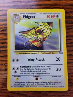 Pidgeot 8/64 MP! Holo Rare Jungle Set Unlimited Edition Pokemon Card 1999 WOTC - Image 1