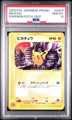 PSA 10 Pokemon Card Pikachu Pokemon Festa Promo 2002 038 Japanese - Image 1
