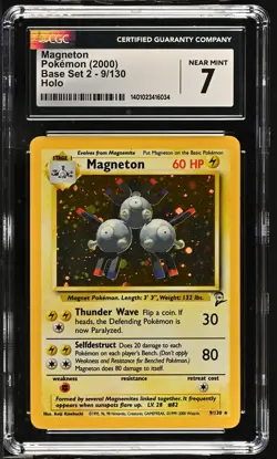 Magneton 2000 Pokemon Base Set 2 #9/130 Holo CGC 7 - Image 1