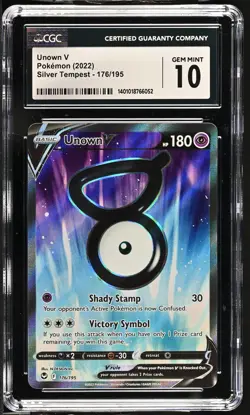 Unown V 2022 Pokemon Silver Tempest #176/195 Ultra Rare Holo CGC 10 - Image 1