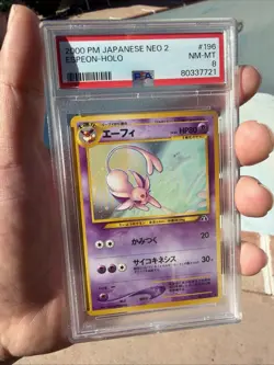 Espeon #196 Holo PSA 8 Rare Pokemon Neo Discovery Japanese Edition - Image 2