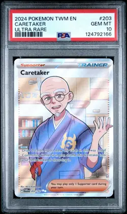 Pokemon PSA 10 Caretaker 203/167 Sv06: Twilight Masquerade Holo - Image 1