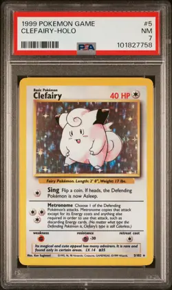 Clefairy 1999 Pokemon Game #5 Holo PSA 7 - Image 1