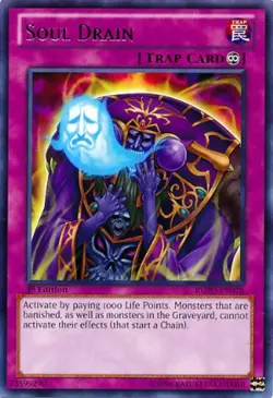 Yugioh! LP Soul Drain - AP04-EN013 - Super Rare - Unlimited Edition Lightly Play - Image 1