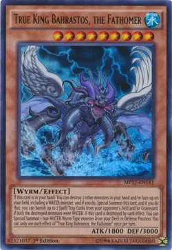 Yugioh! LP True King Bahrastos, the Fathomer - MP17-EN141 - Ultra Rare - 1st Edi - Image 1