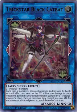 Yugioh! LP Trickstar Black Catbat - MP18-EN132 - Ultra Rare - 1st Edition Lightl - Image 1