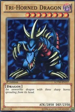 Yugioh! LP Tri-Horned Dragon - LCYW-EN157 - Super Rare - 1st Edition Lightly Pla - Image 1