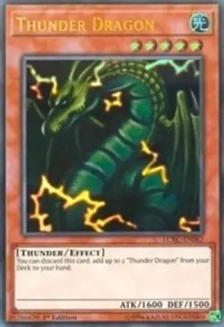 Yugioh! LP Thunder Dragon - LCKC-EN067 - Ultra Rare - 1st Edition Lightly Played - Image 1