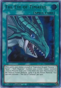 Yugioh! LP The Eye of Timaeus (Green) - DLCS-EN007 - Ultra Rare - 1st Edition Li - Image 1