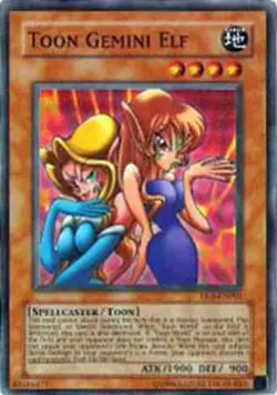 Yugioh! LP Toon Gemini Elf - DL6-EN001 - Super Rare - Limited Edition Lightly Pl - Image 1