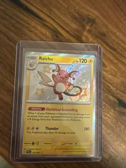 Pokemon TCG Raichu 132/091 Paldean Fates Shiny Rare Card NM Condition - Image 1
