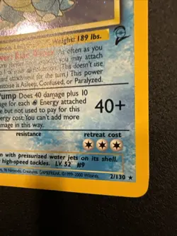 Base Set 2 Blastoise holo 2/130 Pokemon Card NM Wotc - Image 4