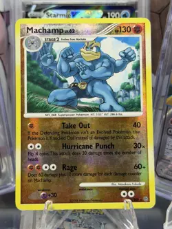 Machamp Holo Rare Pokemon Card TCG 20/100 D&P Stormfront Reverse Holo - Image 2