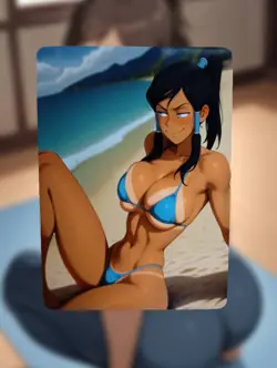 Korra The Legend Of Korra Anime Waifu Sexy Goddess Doujin Lewd Hentai Card - Image 1