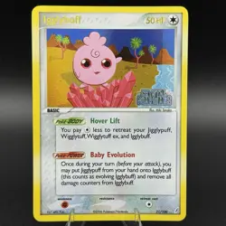 Igglybuff 21/100 EX Crystal Guardians Stamp Pokemon Card Reverse Holo Foil Rare - Image 1