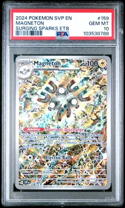 2024 POKEMON SVP EN-SV BLACK STAR PROMO #159 MAGNETON PSA 10 - Image 1