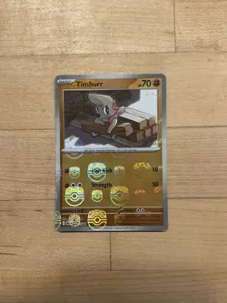 2025 Pokemon Black Bolt BLK EN Timburr Reverse Holo Master Ball Common #047/086 - Image 1