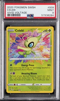 2020 POKEMON SWORD & SHIELD VIVID VOLTAGE #009 CELEBI PSA 9 - Image 1