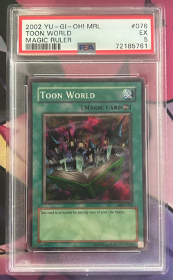 PSA 5 EX Yu-Gi-Oh! Toon World Magic Ruler MRL-076 Unlimited Super Rare 76 -94 - Image 1