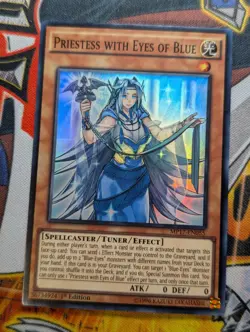 YuGiOh Priestess with Eyes of Blue Super Rare 1st Edition MP17-EN055 - Image 1