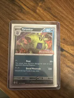 Pokemon TCG Tyranitar Holo Rare Card 135/193 Paldea Evolved Promo Stamped - Image 1