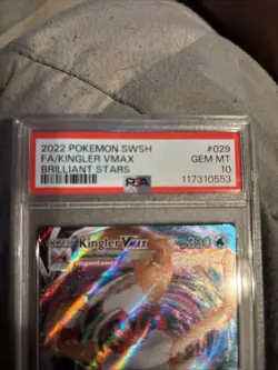 2022 Pokemon SWSH FA Kingler VMAX Brilliant Stars Card 029/172 PSA Gem MT 10 - Image 5