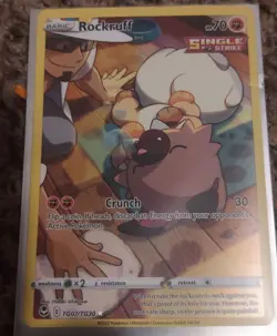 Pokemon TCG Rockruff TG07/TG30 Full Art Holo Silver Tempest Card - Image 1