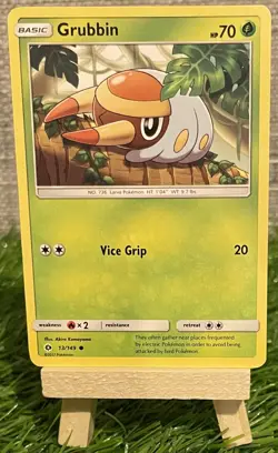 Pokemon Grubbin 13/149 Trading Card Sun & Moon Non-Holo Basic 2017 LP Free Post - Image 1