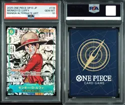 PSA 10 Luffy OP13-118 Manga Alt Art Carrying on His Will One Piece Card Japanese - Image 1