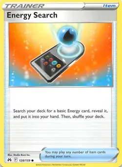 Energy Search 128/159 Crown Zenith Pokemon 010780 - Image 1