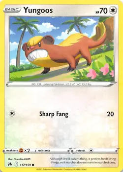 Yungoos 117/159 Crown Zenith Pokemon 010777 - Image 1
