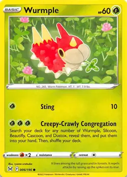 Wurmple 006/196 SWSH11: Lost Origin Pokemon 010794 - Image 1
