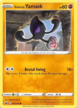 Galarian Yamask 082/198 SWSH06: Chilling Reign Pokemon 010701 - Image 1
