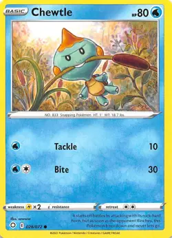 Chewtle 026/072 Shining Fates Pokemon 010582 - Image 1