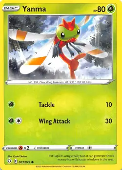 Yanma 001/072 Shining Fates Pokemon 010581 - Image 1