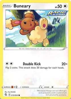 Buneary 212/264 SWSH08: Fusion Strike Pokemon 010619 - Image 1