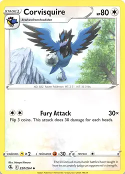 Corvisquire 220/264 SWSH08: Fusion Strike Pokemon 010604 - Image 1