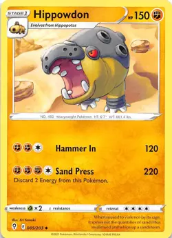 Hippowdon 085/203 SWSH07: Evolving Skies Pokemon 010433 - Image 1