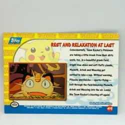 Rest And Relaxation At Last #49 - Pikachu’s Vacation Topps - Pokemon Card - EXC - Image 4