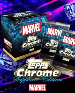 1x Marvel Topps Chrome Sapphire Edition 2024 SEALED BOOSTER PACK (4 Cards) 🔥 - Image 1