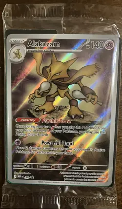 Alakazam MEP 009 Mega Evolution Sealed Pokemon Black Star Promo Card w/Dividers - Image 1