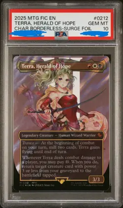 Terra Herald of Hope SURGE FOIL 212 PSA 10 GEM MINT (MTG Final Fantasy 2025) - Image 1
