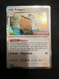PELIPPER SVP 022 PALDEA EVOLVED PRE-RELEASE STAMP PROMO POKEMON (HOLO, NM) - Image 1