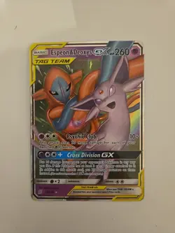 Espeon & Deoxys GX 72/236 Unified Minds Ultra Rare Holo Pokemon Tcg Never Played - Image 1