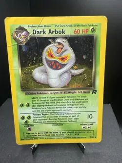 Pokemon TCG WOTC Team Rocket Dark Arbok 2/82 Holo Rare 23000 Error HP/DMG - Image 1
