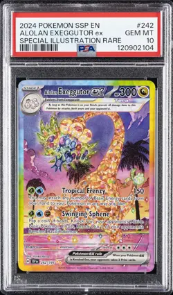 2024 POKEMON SSP EN-SURGING SPARKS #242 ALOLAN EXEGGUTOR EX PSA 10 - Image 1