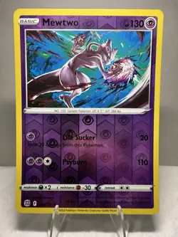 Mewtwo 056/172 Swsh09: Brilliant Stars - Reverse Holo - Rare - Pokemon TCG - Image 1